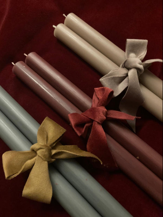 Set kaarsen burgundy - 2 stuks