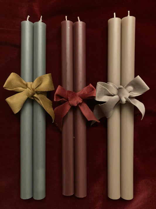 Set kaarsen burgundy - 2 stuks