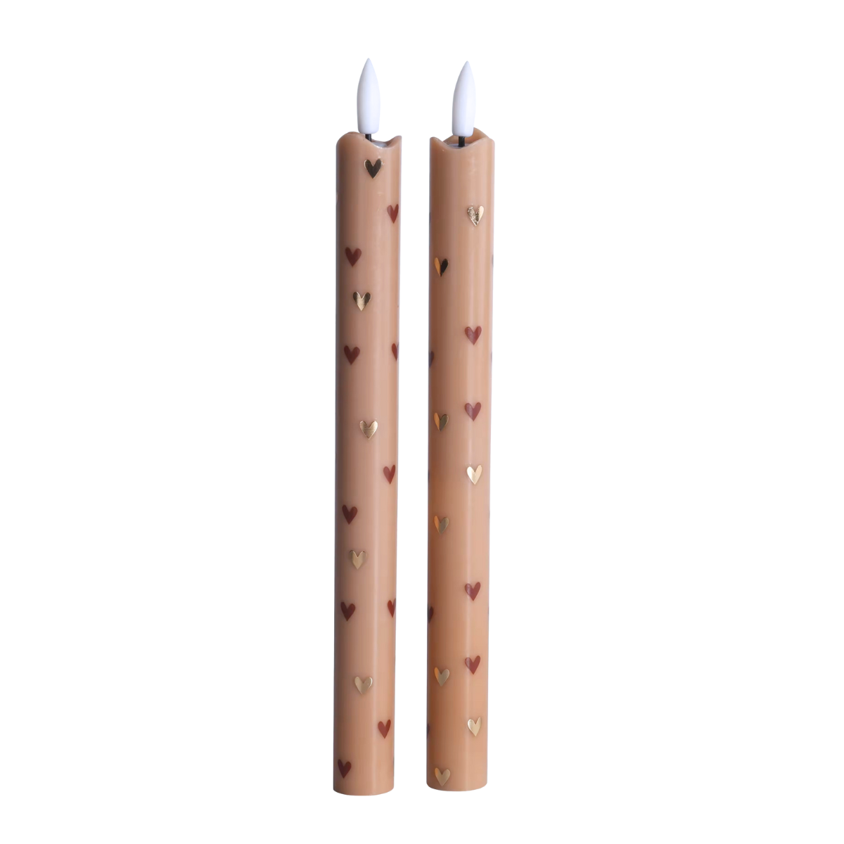 Sus.Studio LED kaars bruin met hartjes goud 2