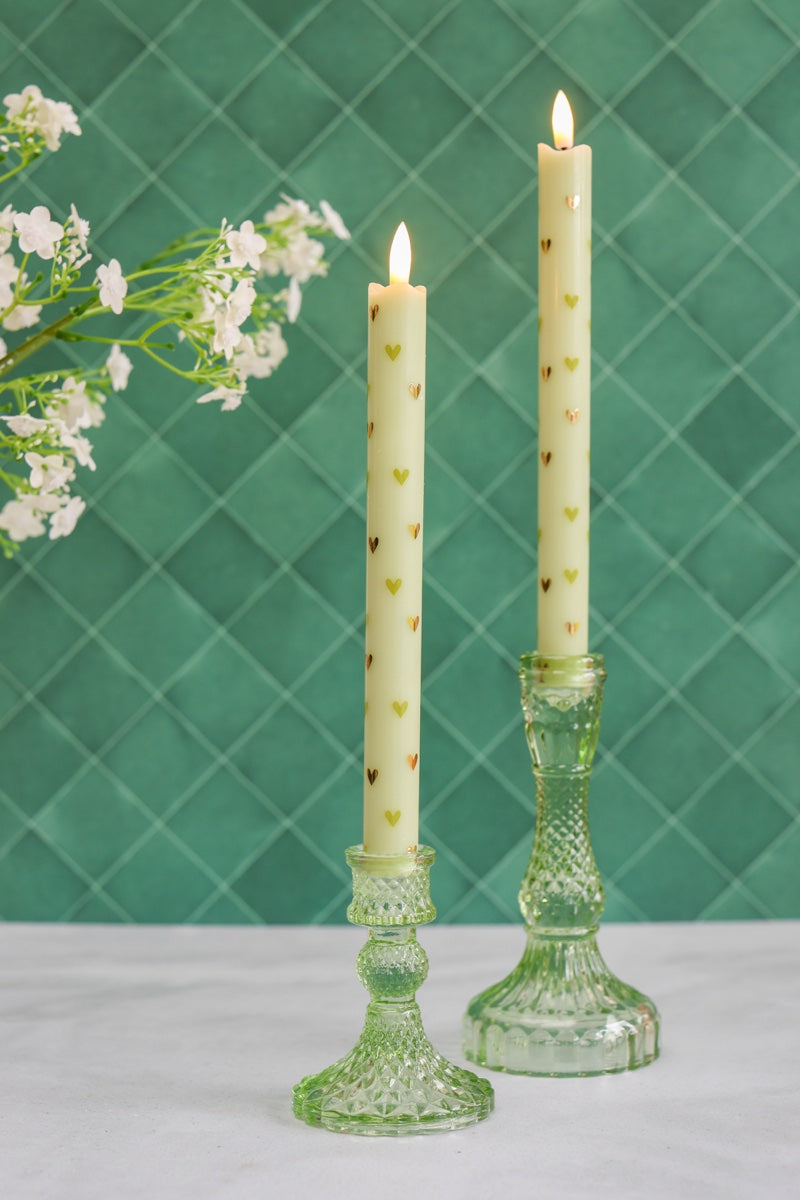 Sus.Studio LED kaars groen met hartjes 3