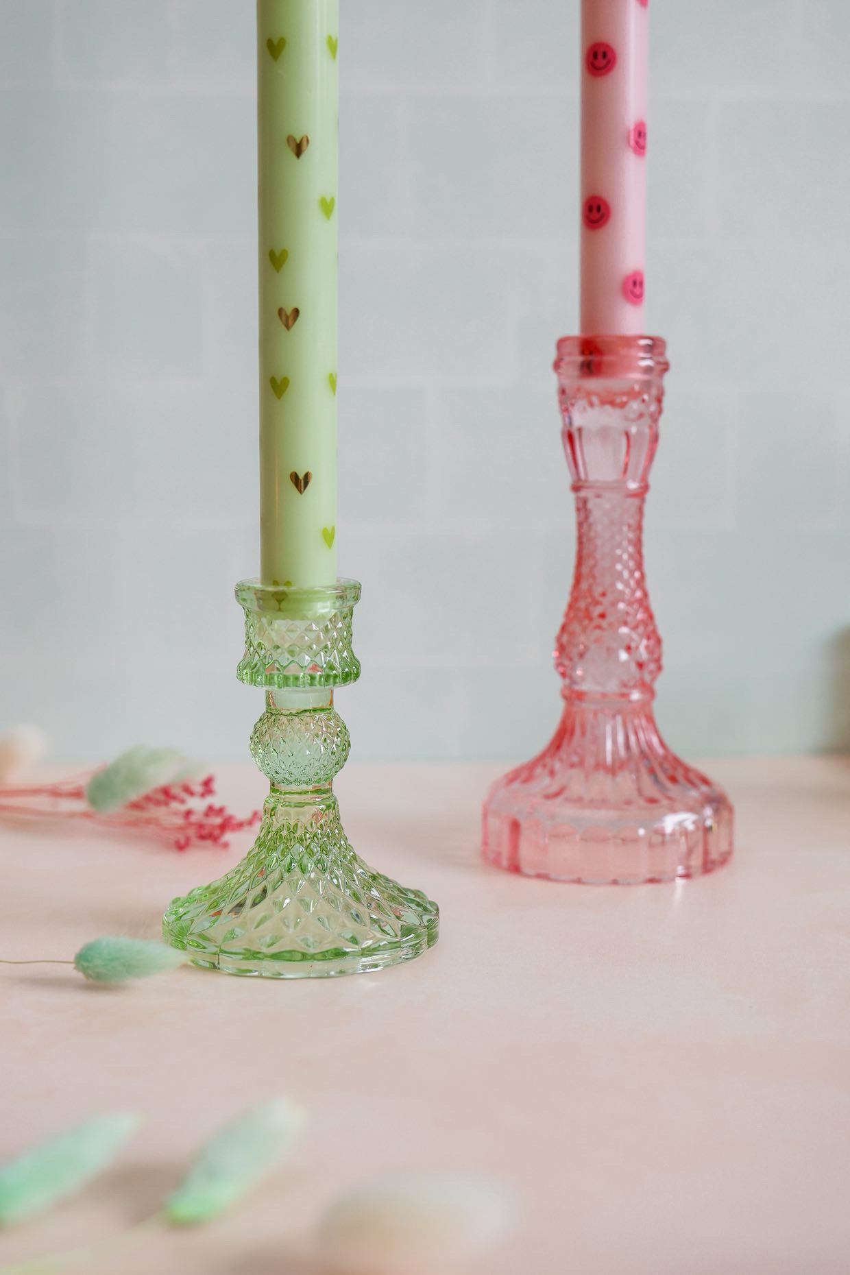Sus.Studio LED kaars groen met hartjes 5
