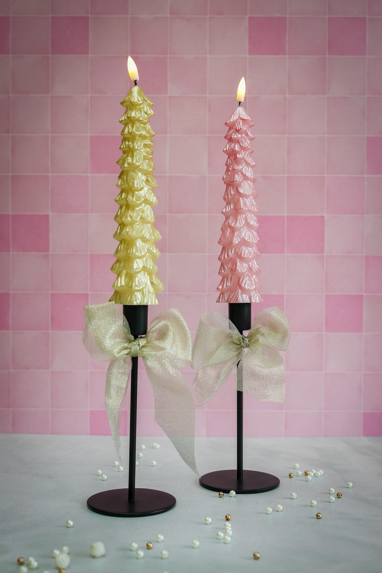 Sus.Studio LED kaars roze kerstboom 3