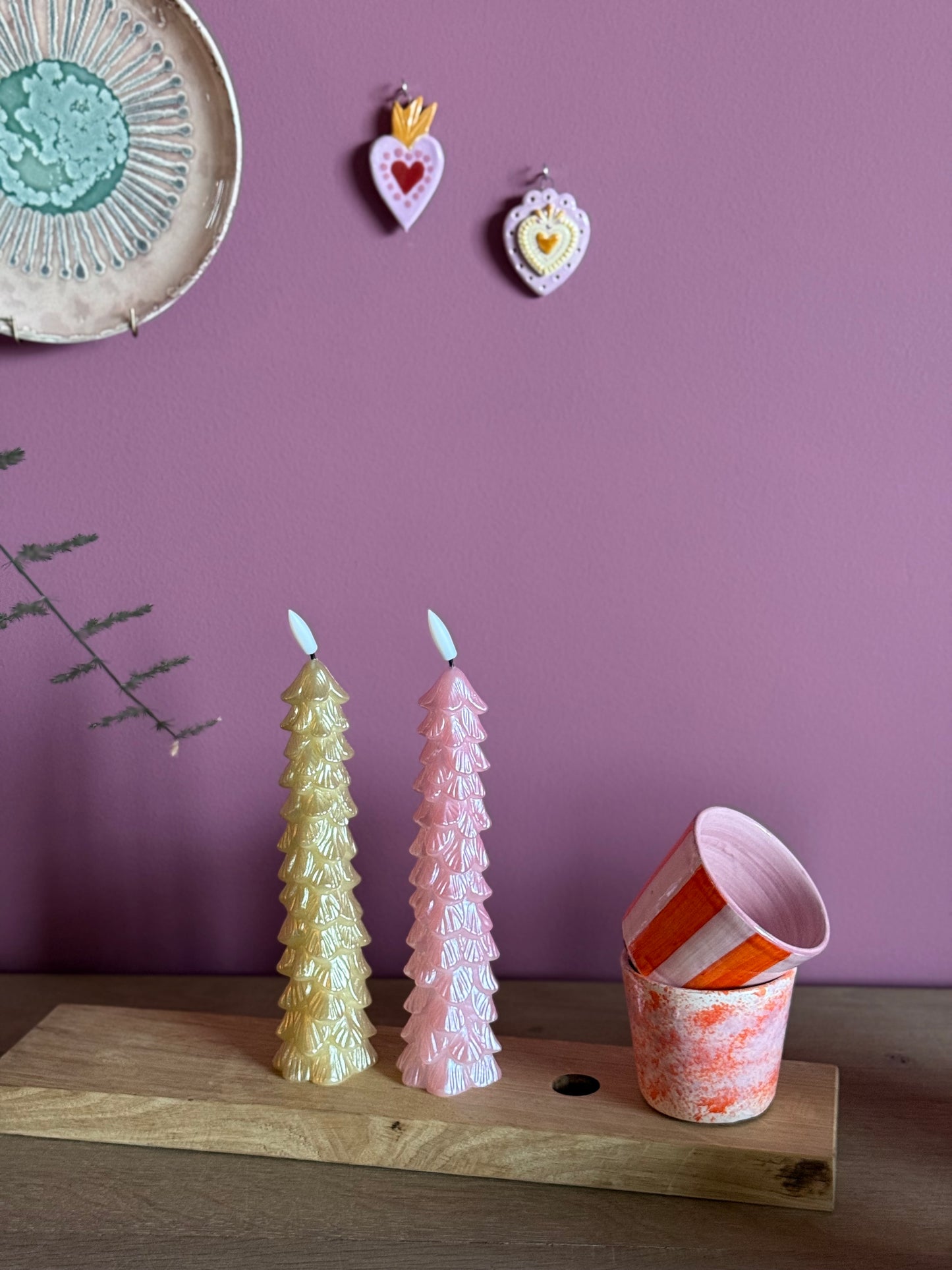 Sus.Studio LED kaarsen roze met koffiekopjes 2