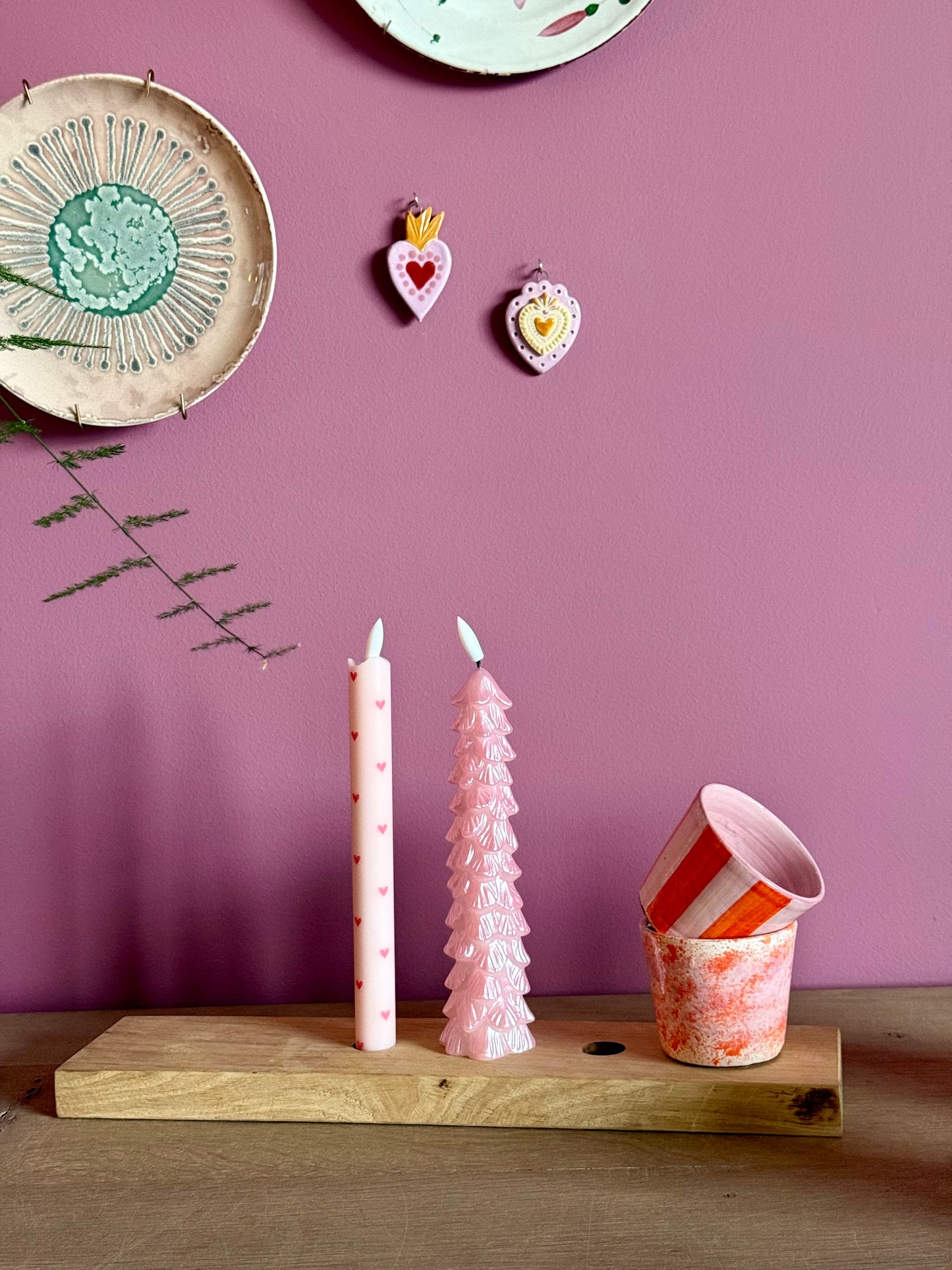 Sus.Studio LED kaarsen roze met koffiekopjes 3