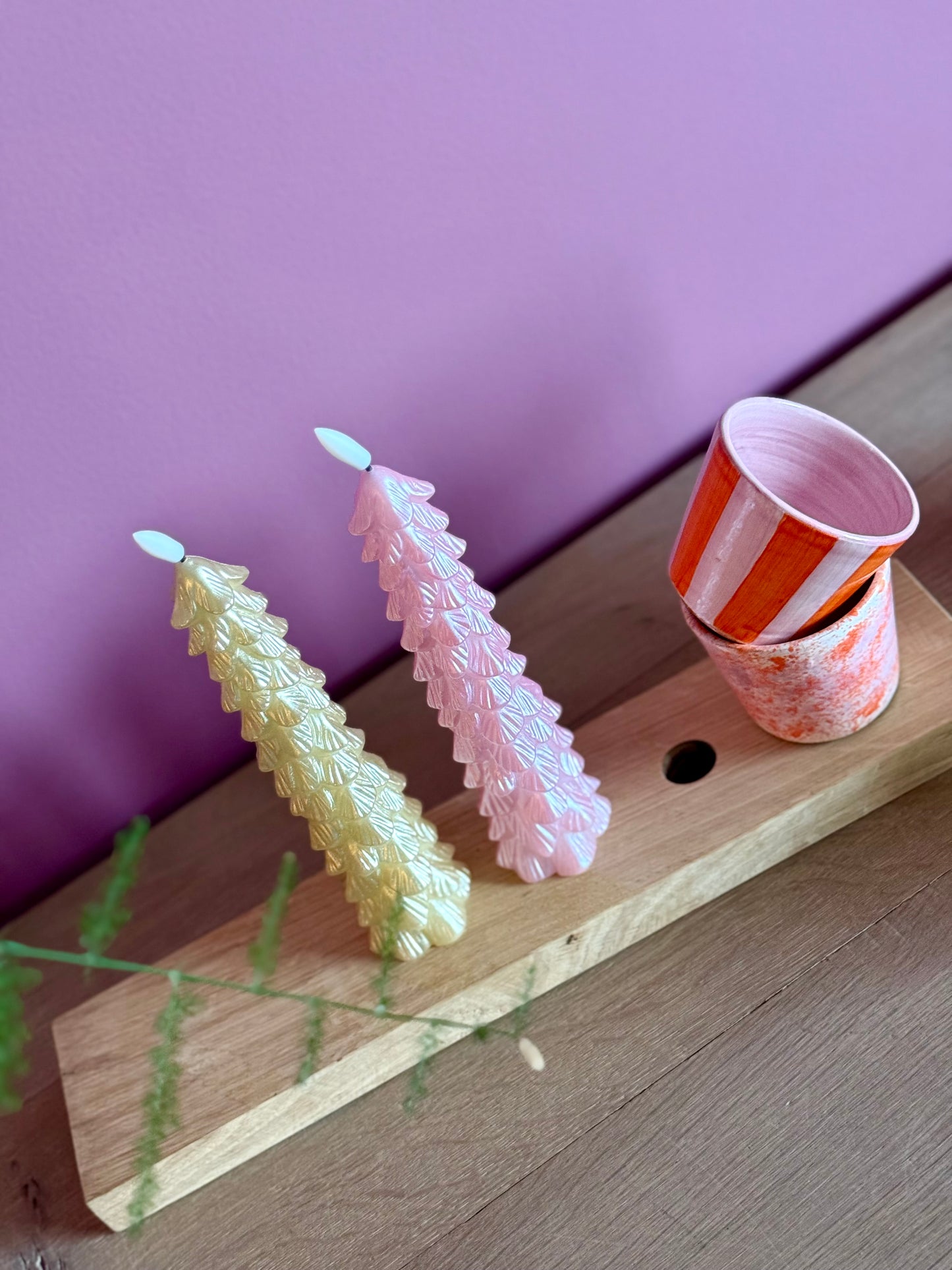 Sus.Studio LED kaarsen roze met koffiekopjes 4