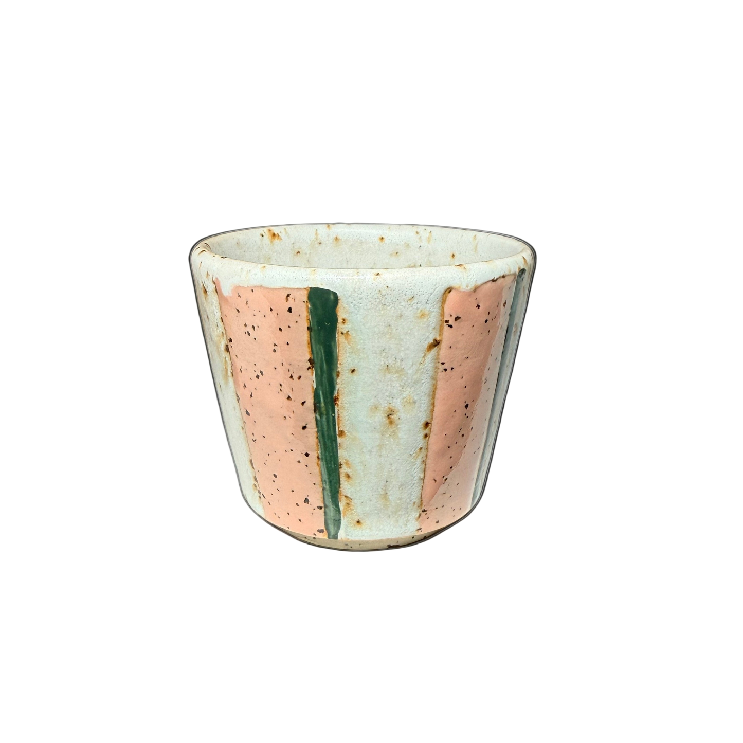 Koffiekopje STREEP - roze/wit/groen - 150ml