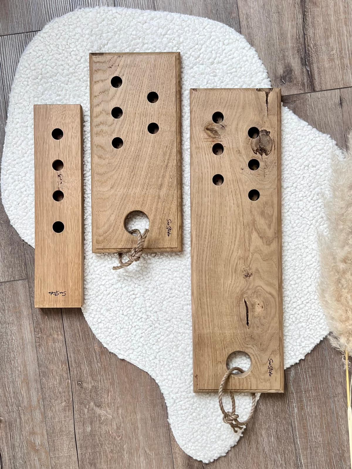 Kaarsen & Borrelplank WOODEN TREASURE - Maat S (39,5x9cm)