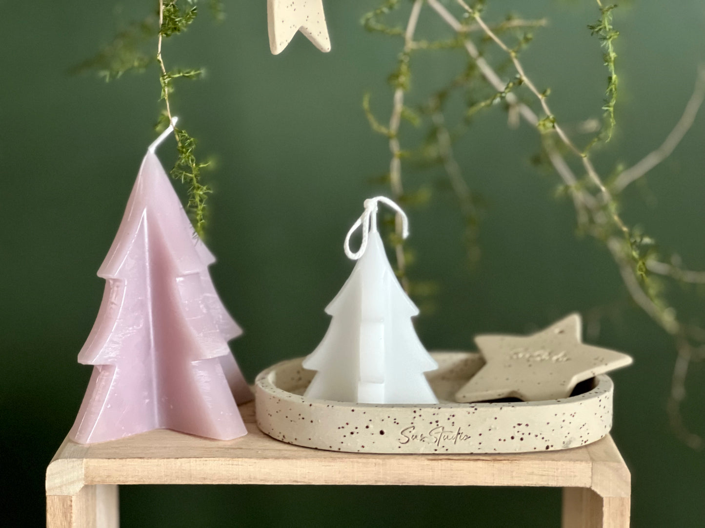 Kerstboom kaars wit - Maat S