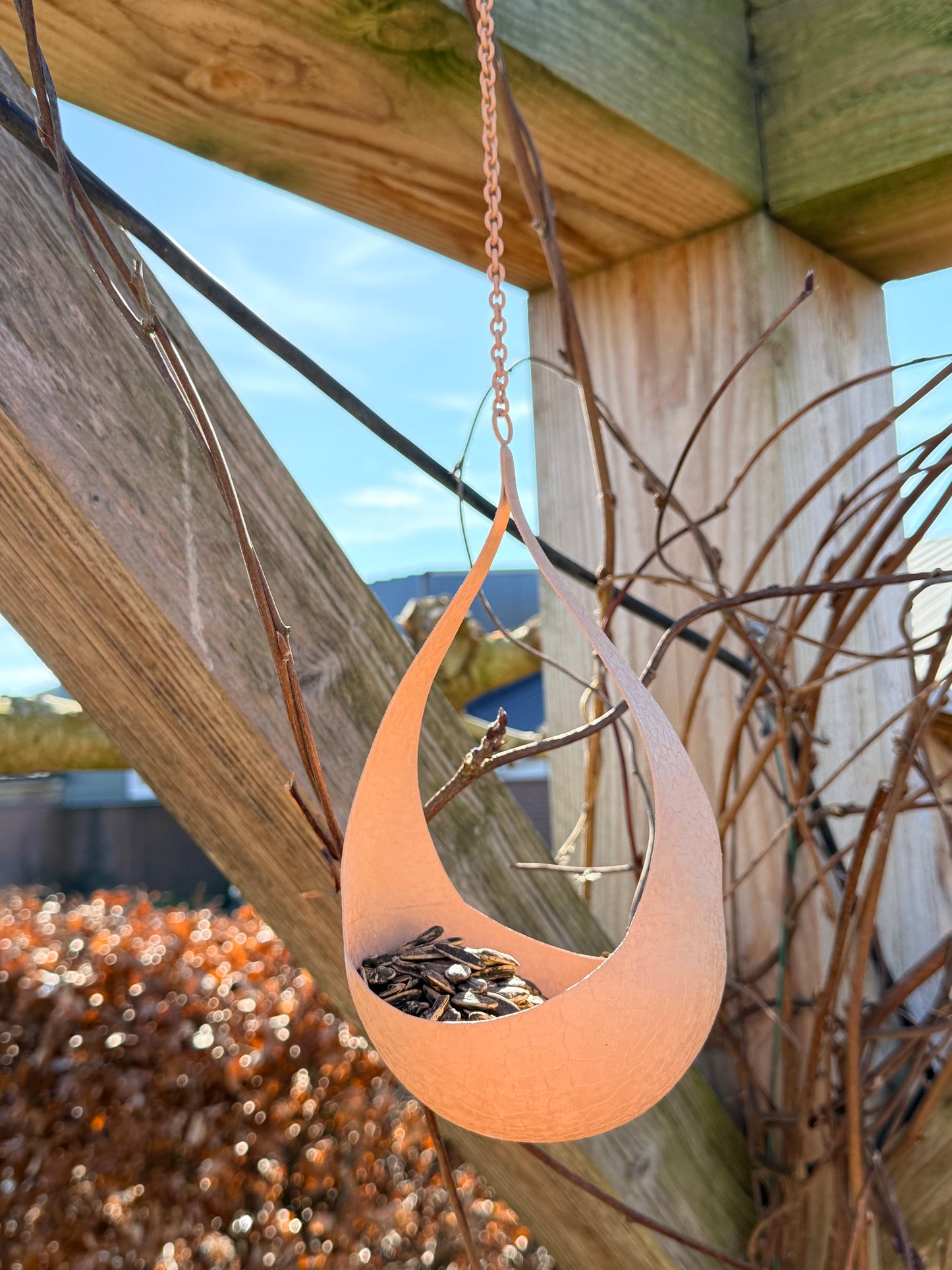 Hanger metaal druppel roze 2