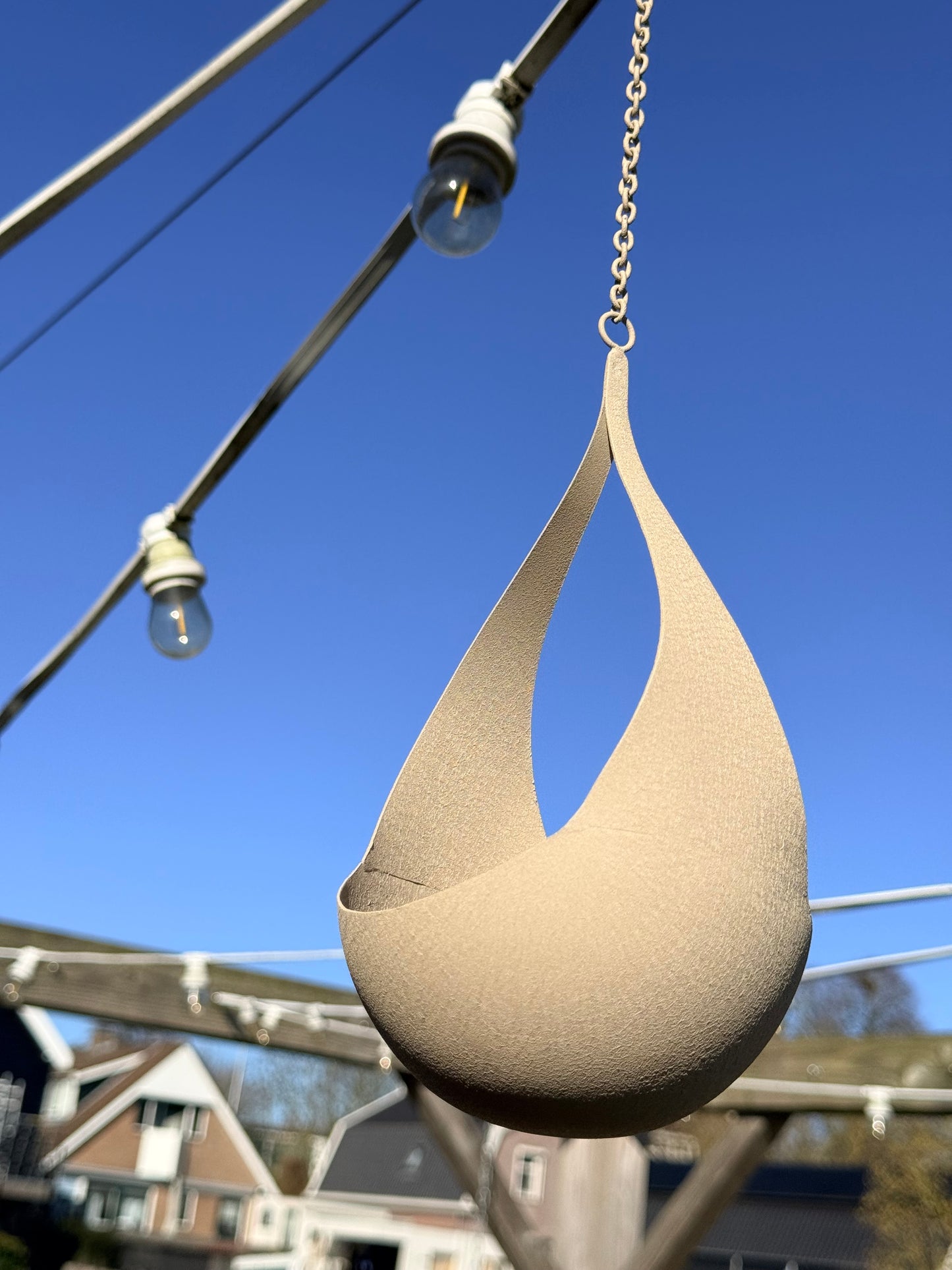 Hanger metaal druppel taupe 2