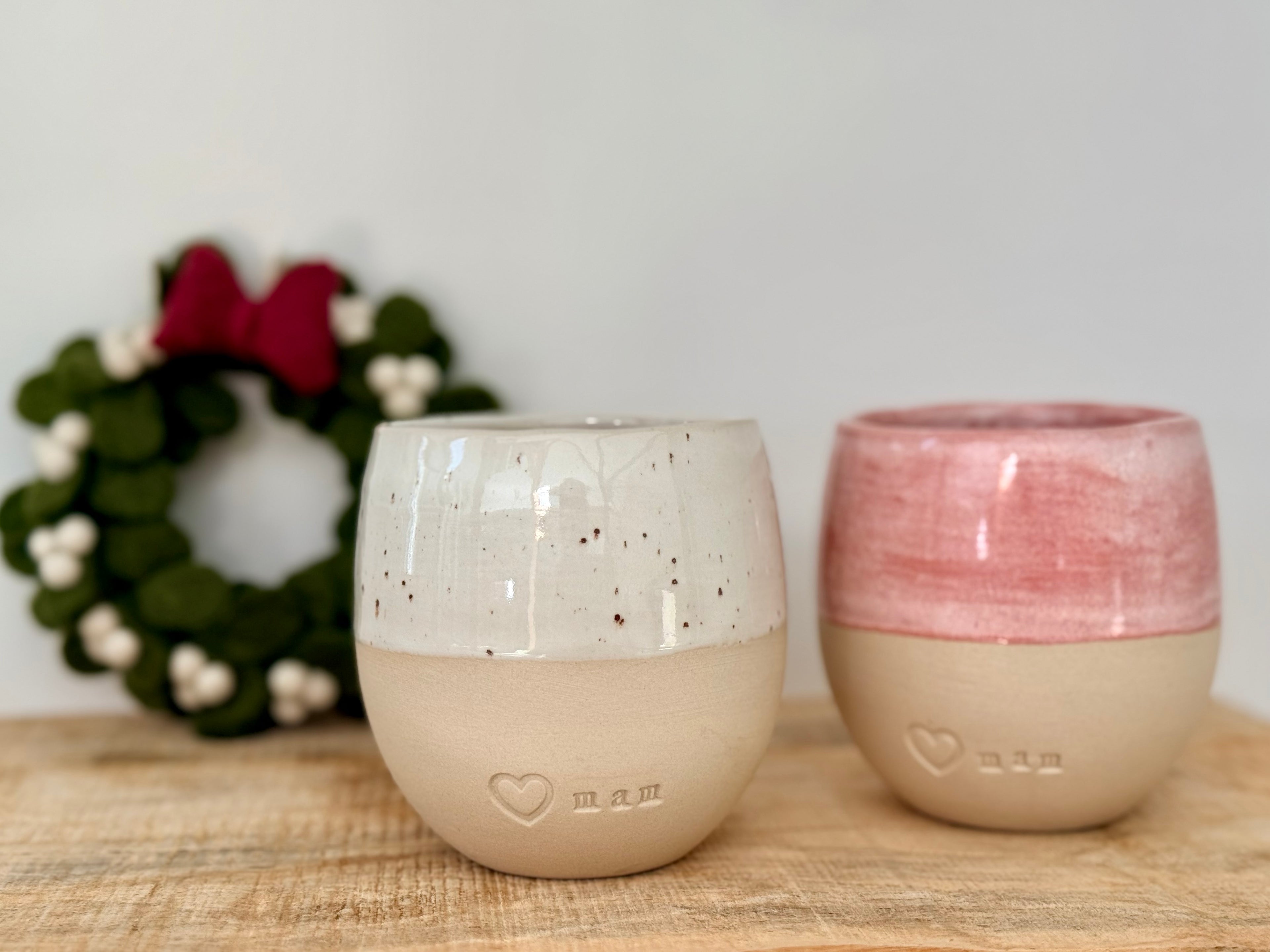 Mok zonder oor steengoed tekst mam roze hart 1