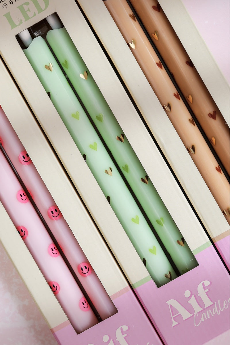 Sus.Studio LED kaars groen met hartjes 2