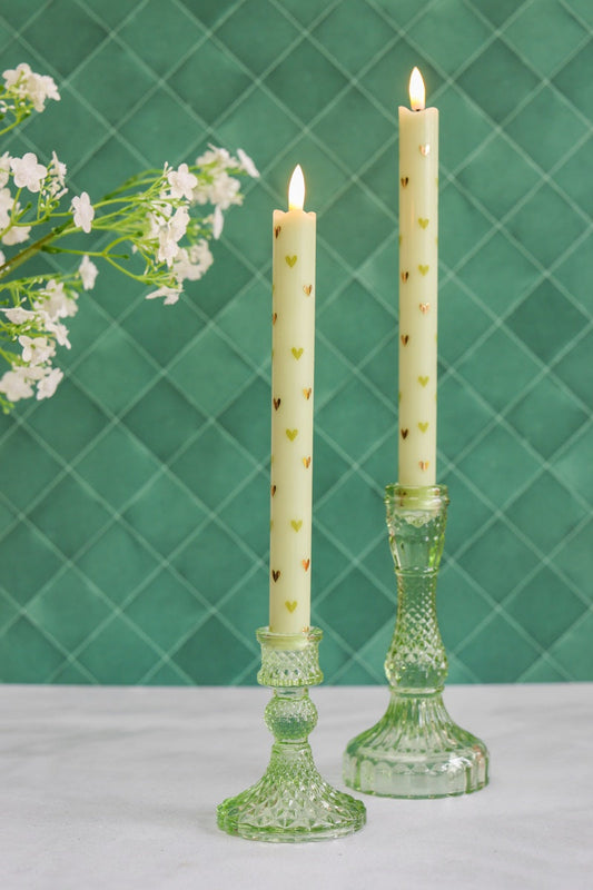 Sus.Studio LED kaars groen met hartjes 3