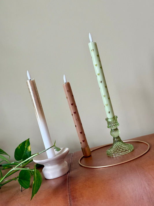 Sus.Studio LED kaarsen groen met kandelaar