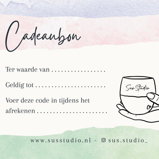 Sus.Studio cadeaubon achterkant