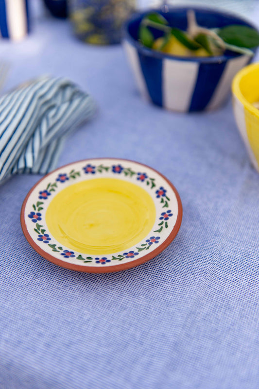 Sus.Studio gekleurd keramiek servies blauw geel wit streep spetter69