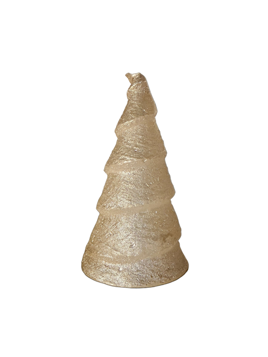 Kerstboom kaars zilver/ brons