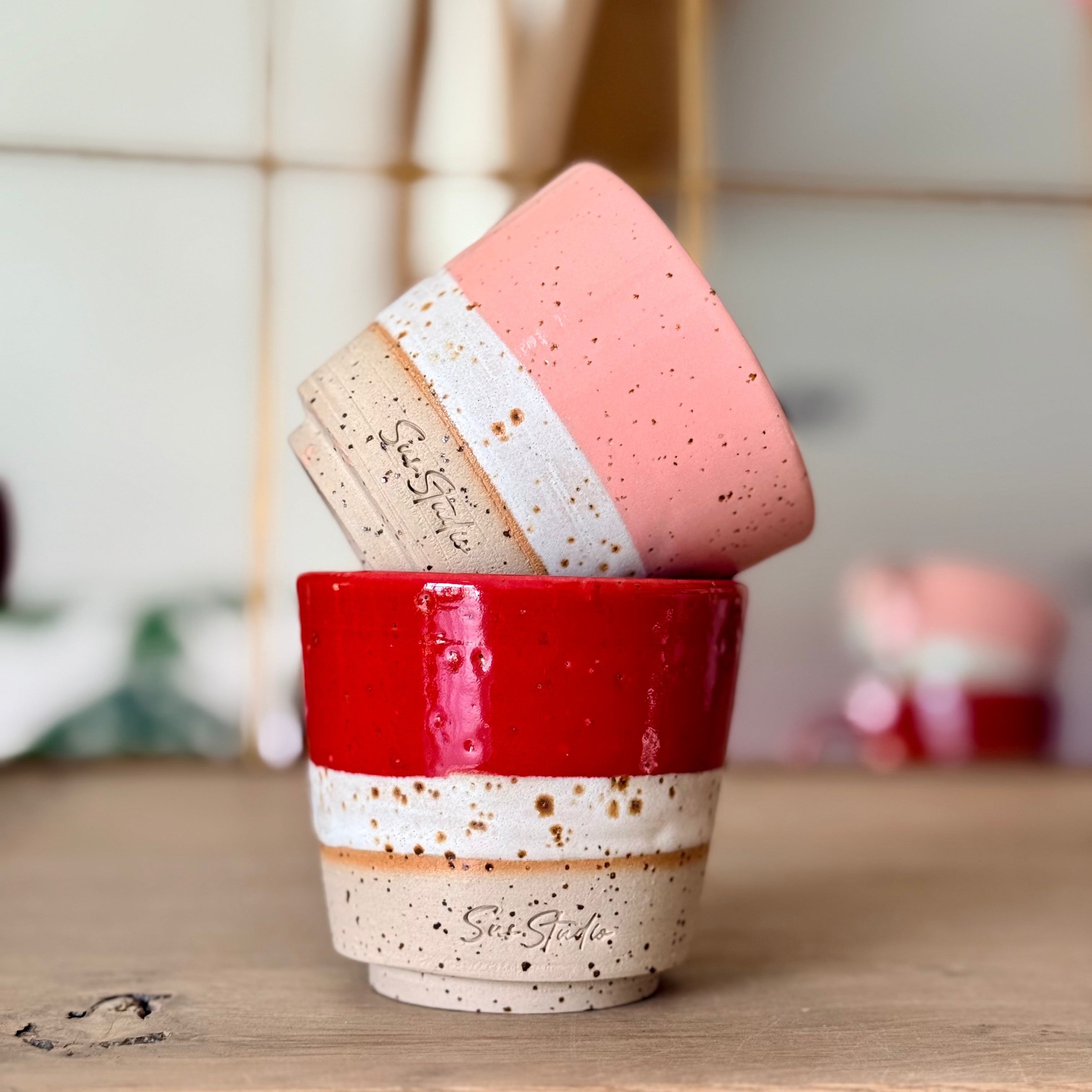 Sus.Studio koffiemok rood zonder oor