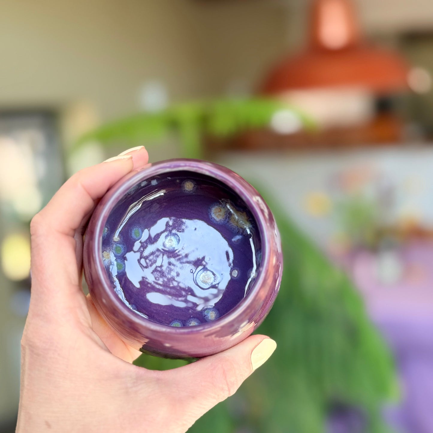 Sus.Studio koffiemokje zonder oor steengoed paars roze blauw22