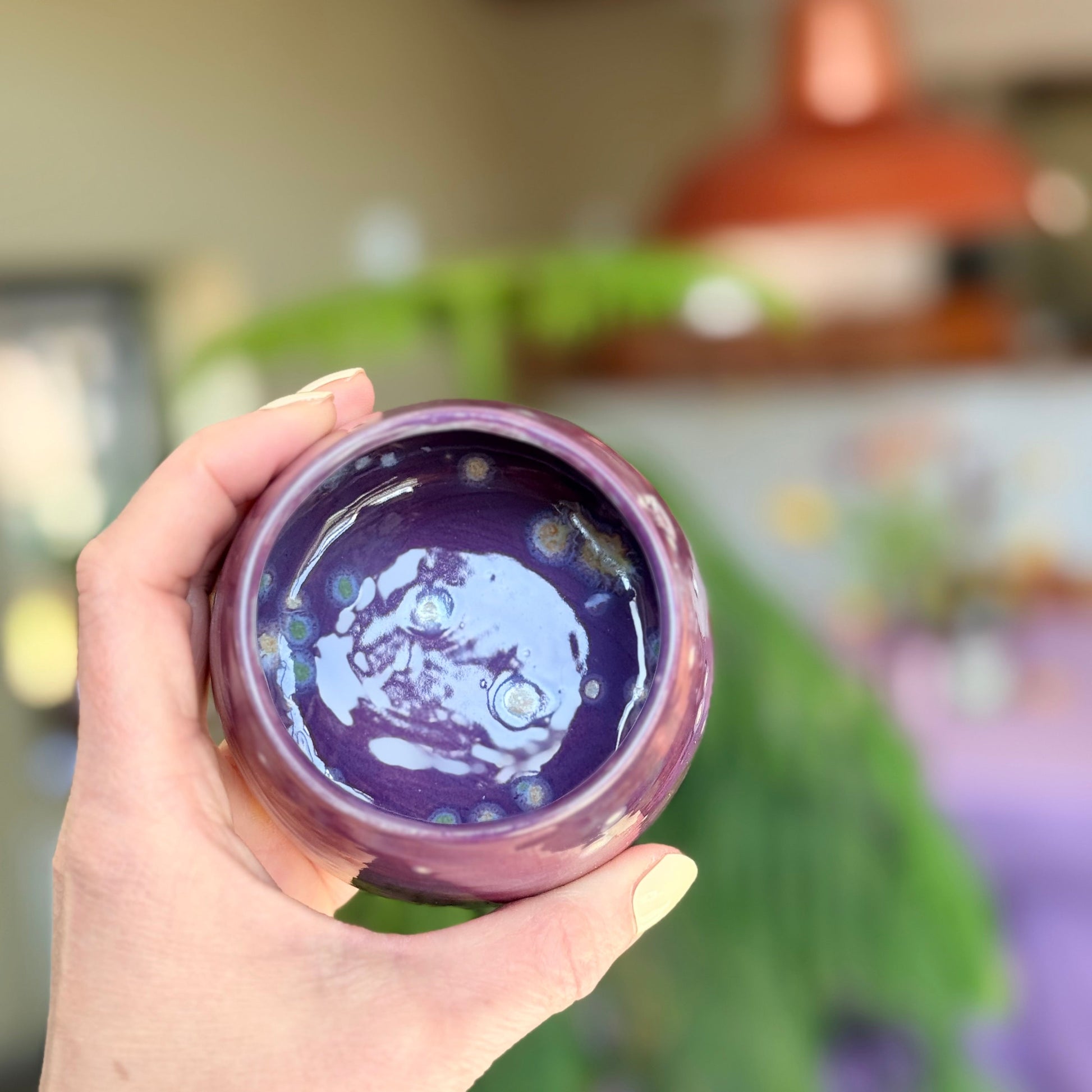 Sus.Studio koffiemokje zonder oor steengoed paars roze blauw22