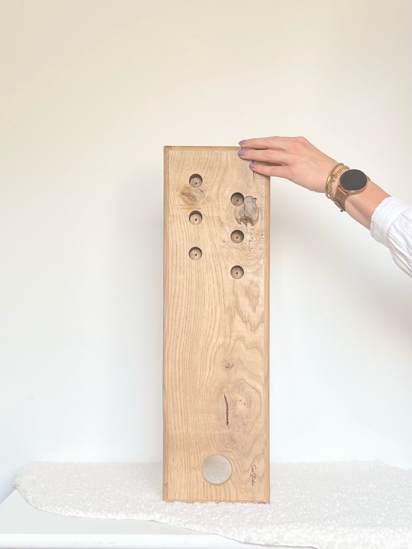 Kaarsen & Borrelplank WOODEN TREASURE - Maat L (60x18cm)