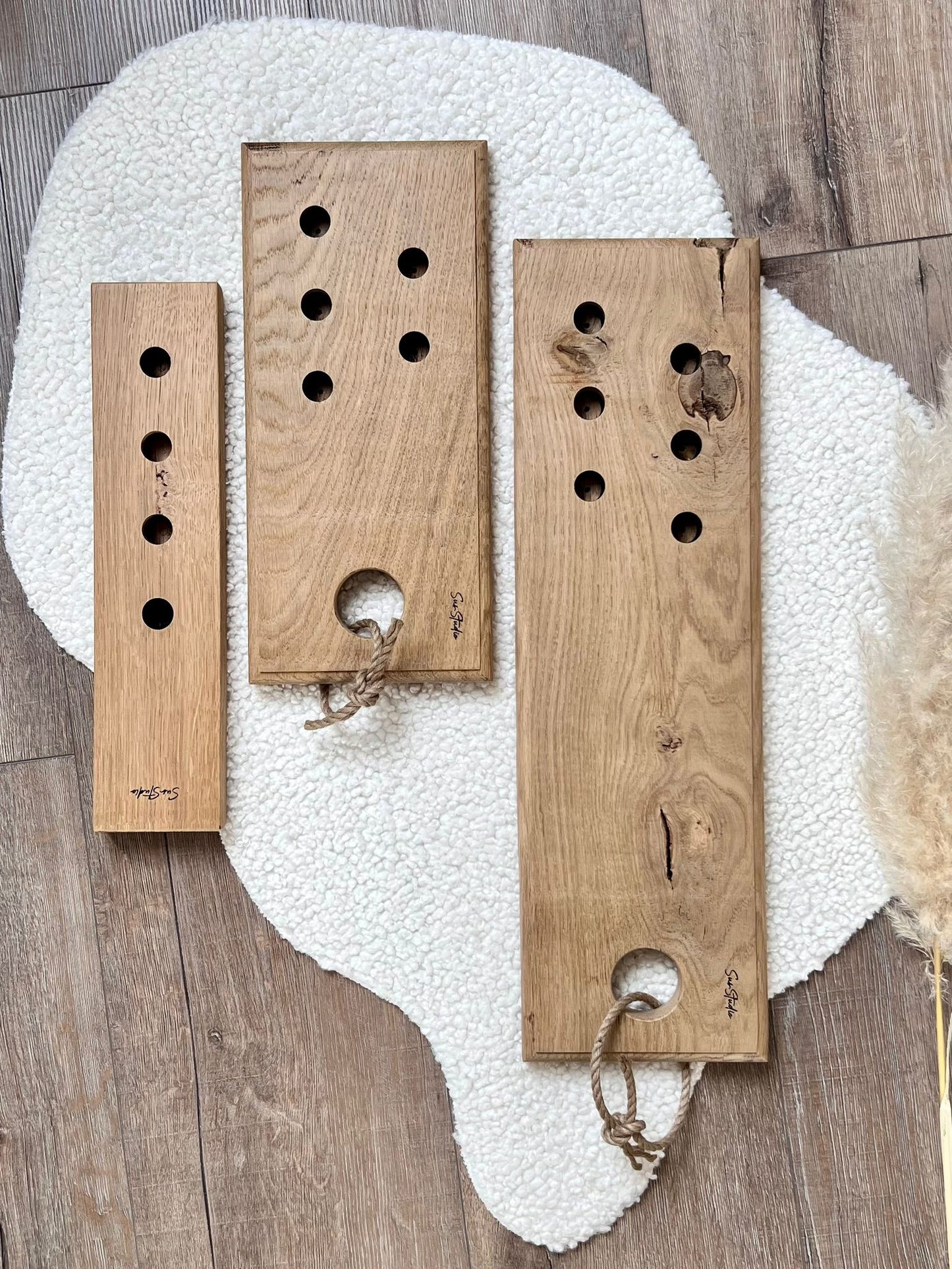 Kaarsen & Borrelplank WOODEN TREASURE - Maat L (60x18cm)