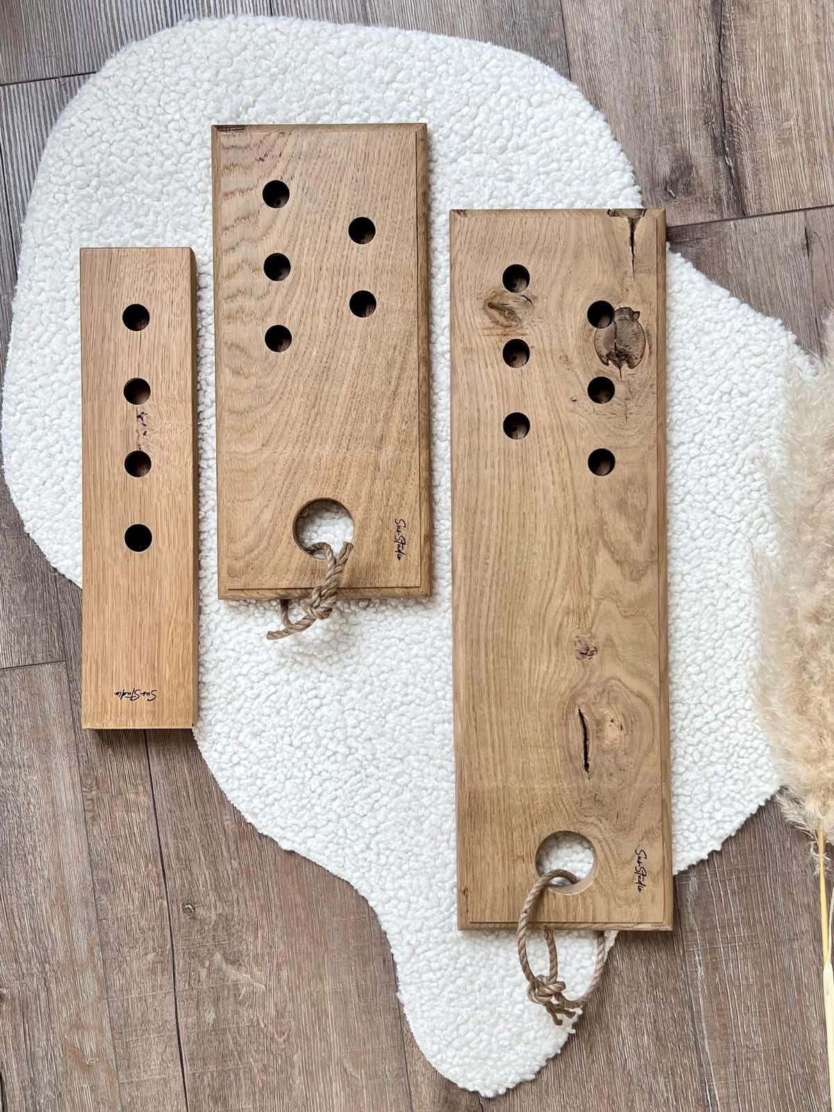 Kaarsen & Borrelplank WOODEN TREASURE - Maat M (39,5x18cm)