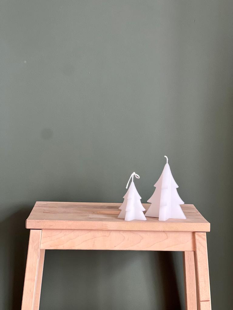 Kerstboom kaars wit - Maat S