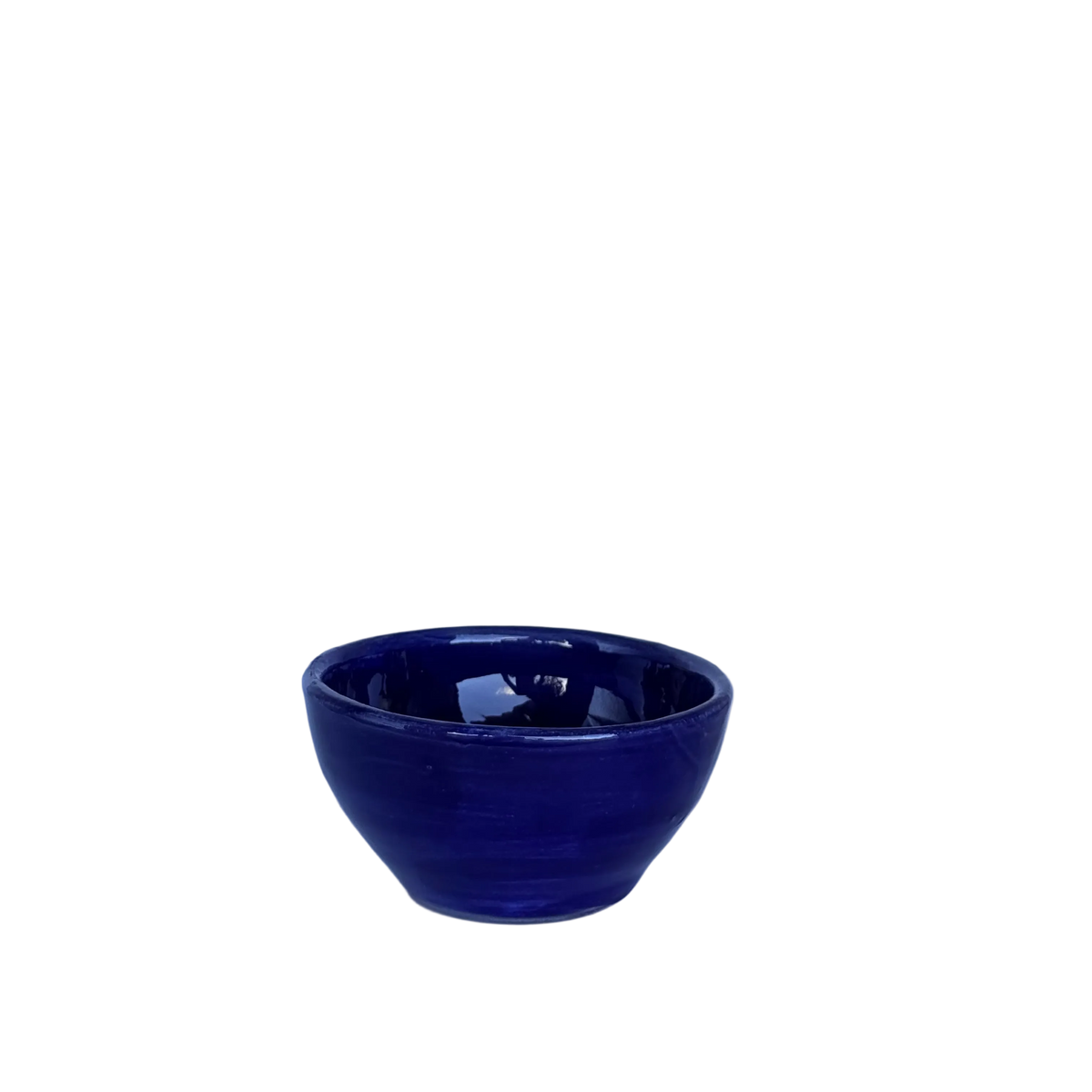 detailfoto klein schaaltje van donkerblauw handgemaakt keramiek uit Portugal