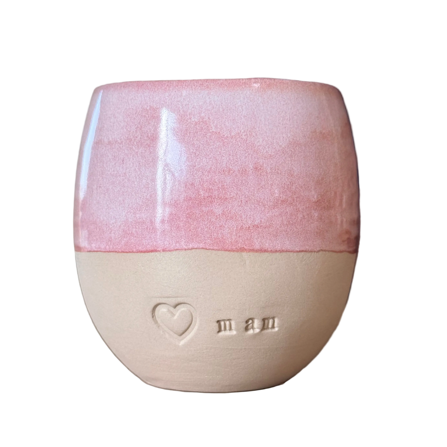 koffiemok zonder oor roze tekst MAM steengoed1