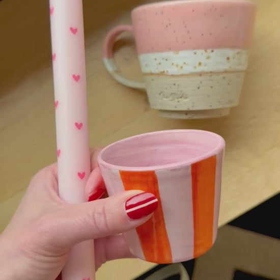 Sus.Studio LED kaars roze met hartjes