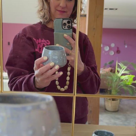 Sus.Studio koffiemokje zonder oor steengoed paars roze blauw29