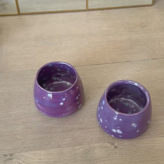 Sus.Studio koffiemokje zonder oor steengoed paars roze blauw26