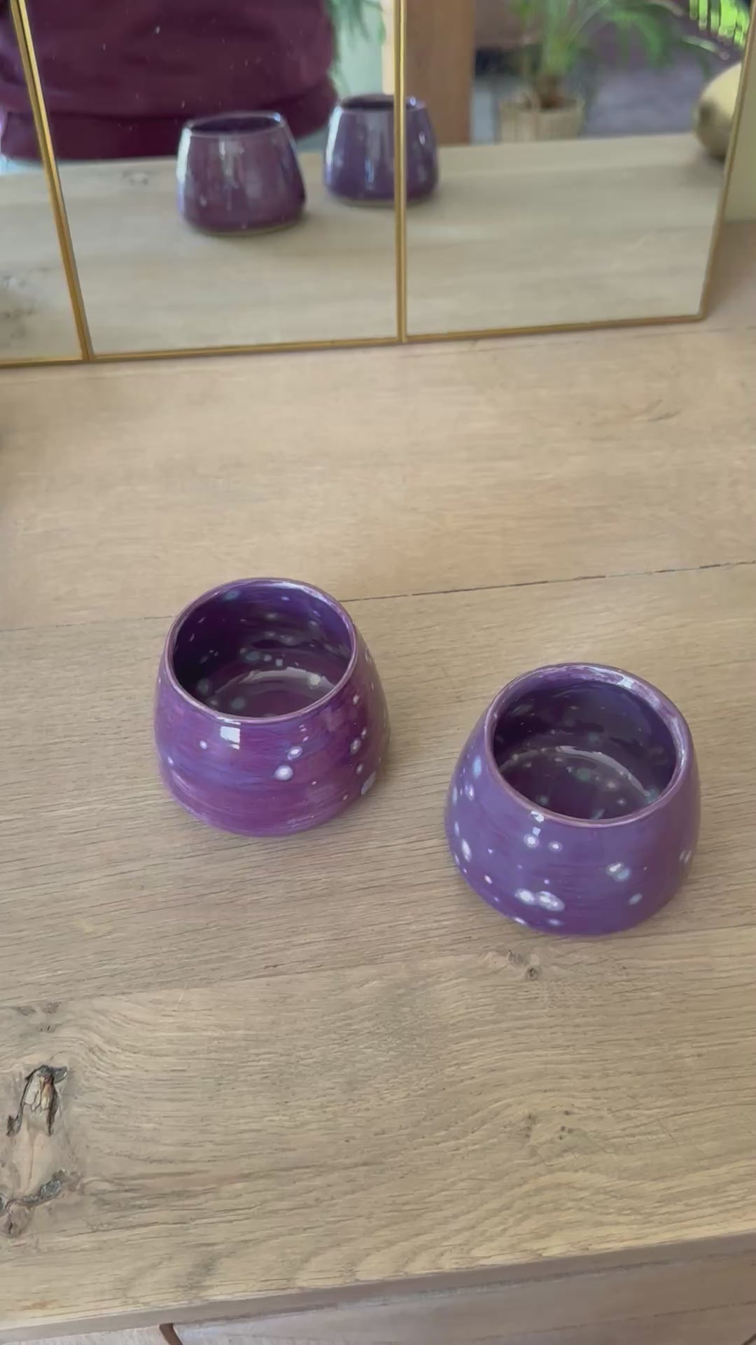 Sus.Studio koffiemokje zonder oor steengoed paars roze blauw26
