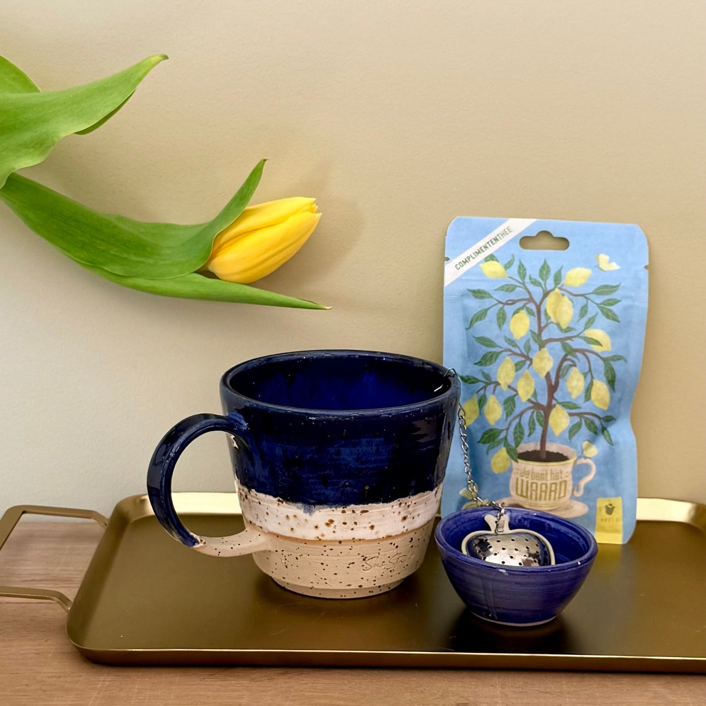 thee cadeauset blauw je bent het waard