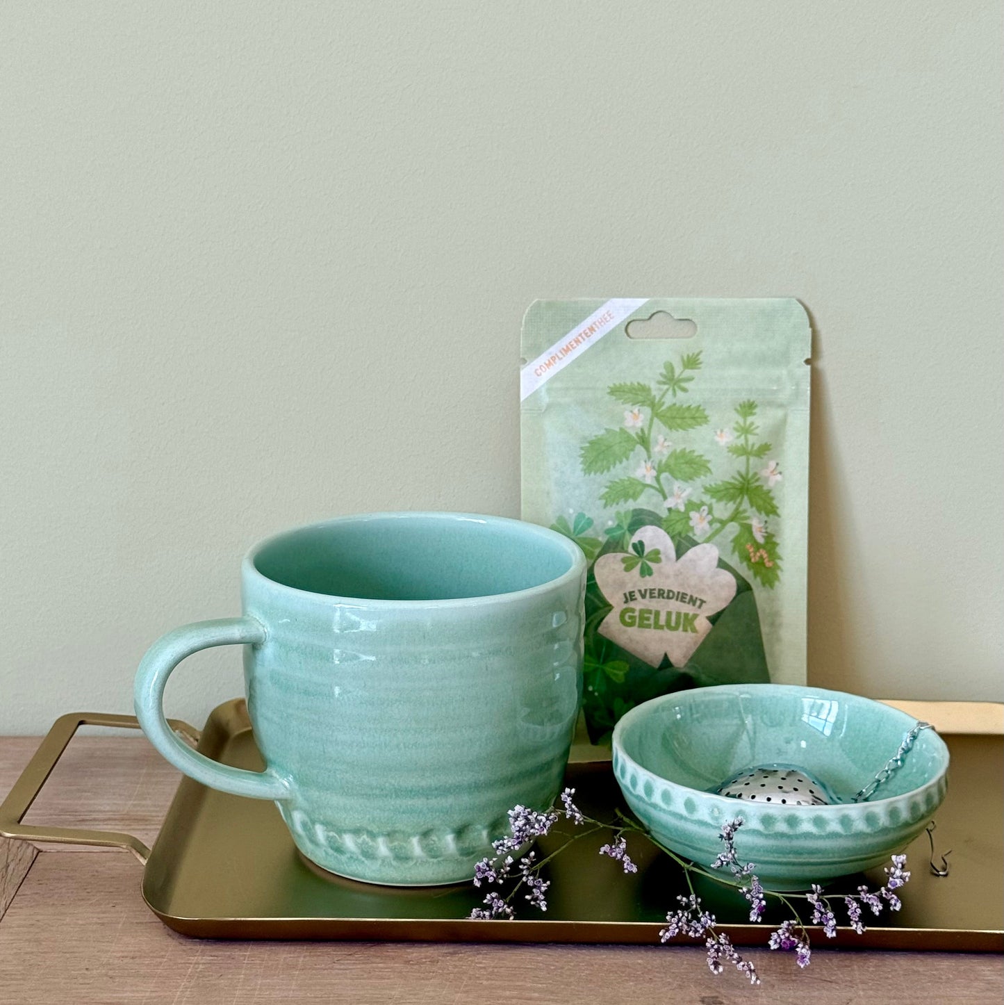 thee cadeauset groen geluk