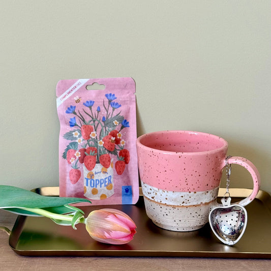 thee cadeauset roze topper